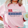 "Red White & Blueberries" Graphic Tee – Patriotic Summer Apparel, Unisex Casual Shirt by Dog Mom Hat