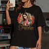 Plus Size Women's Our Lady of Guadalupe T-Shirt – Soft Floral Print Casual Top by Dog Mom Hat