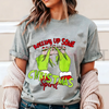 Christmas Spirit Grinch Hands Rolling Joint T-Shirt by Dog Mom Hat