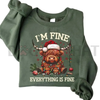 Christmas Lights Cow Sweatshirt by Dog Mom Hat