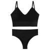 Women Seamless Bra Top Fitness Swimwear Push Up Exercise Bikini For Women 2 Pieces Ribbed Seamless Yoga Bikini Sets Sports Bra And Underwear Set 2 Piece High Waist Summer Bikini by Stevvex