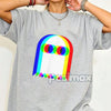 Ghost Trippy Vaporwave T-Shirt - Halloween Rave EDM Party Tee, Techno Music Apparel