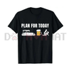 Funny Pontoon Boat "Plan for Today" Beer T-Shirt by Dog Mom Hat