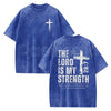 Jesus Gym Shirt – Retro Christian Pump Cover Weightlifting Graphic Tee, Vintage Washed Faith Apparel Lightweight Cotton Activewear Top