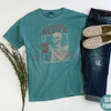 "Staying Alive" Coffee T-Shirt – Funny Skeleton Tee, Trendy Retro Halloween, Women's Comfort Colors Shirt by Dog Mom Hat