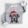 Santa Paws Christmas Dog ASH GREY Sweatshirt by Dog Mom Hat