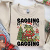 "Sagging But Still Gagging" Funny Christmas Meme Frog Sweatshirt by Dog Mom Hat