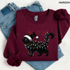 Cute Cat Christmas Sweatshirt – Retro Winter Vibes Gildan Crewneck | Cat Mom Gift by Dog Mom Hat