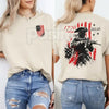 250th Anniversary Distressed American Flag 2-Sided T-Shirt – Retro 1776-2026 Revolutionary Soldier Patriotic Graphic Tee