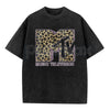 Women’s MTV Classic Leopard Print T-Shirt – Bold Animal Print Logo Graphic Tee, Lightweight Vintage Washed Cotton Top