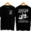 Outlaw Semi Truck T-Shirt – Black Tee with Peterbilt Big Rig Graphic, "Everyone’s an Outlaw..." Quote, Trucker Lifestyle Shirt by Dog Mom Hat