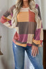 Green Checkered Print Textured Knit Long Sleeve Loose Top by Wild and Free Boutique