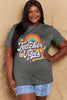 Simply Love Full Size TEACHER VIBES Graphic Cotton T-Shirt by Simply Love