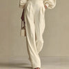 Women’s Round Neck Sweatshirt & Pants Set – Casual Long Sleeve Two-Piece Outfit by FitiqueFit