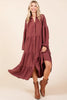 Tiered Button Down Long Sleeve Midi Dress For Women – Button Down Midi Dress, Long Sleeve Tiered Dress, Feminine Midi Dress, Button Front Dress, Elegant Long Sleeve Dress by Stevvex