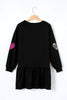 Cute Heart Round Neck Long Sleeve Mini Dress Stylish Dress for Women Girls Simple Charming Dress by Stevvex