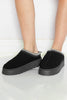 Black Contrast Print Suede Plush Lined Snow Boots