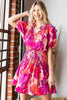 Floral Short Sleeve Smocked Mini Dress – Floral Mini Dress, Smocked Dress, Short Sleeve Floral Dress, Ruched Waist Dress, Summer Mini Dress, Romantic Floral Dress, Chic Floral Dress by Stevvex
