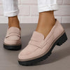 Thick-Sole Solid Color Loafers Women | Trendy Chunky Flats by FitiqueFit