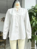 Women's Lace Print Cotton Linen Blouse by FitiqueFit
