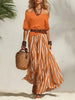 Women's Off-Shoulder Top & Slit Maxi Skirt Set by FitiqueFit
