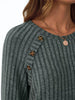 Ribbed Knit Decor Button Long Sleeve T-Shirt by Simply Love