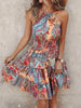 Paisley Print Halter Neck Mini Dress by Wild and Free Boutique