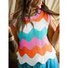 Women’s Rainbow-Striped Cropped Sweater Vest by FitiqueFit