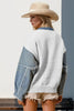 Double Take Star-Pattern Raw-Edge Long Sleeve Sweater by FitiqueFit