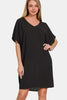 V-Neck Tee Dress with Pockets For Women – V-Neck Casual Dress, Tee Dress with Pockets, Comfortable V-Neck Dress, Pocketed Tee Dress, Casual Chic Dress, Easygoing V-Neck Dress by Stevvex