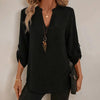 Womens Casual Summer Shirts Notch V Neck Blouses by FitiqueFit