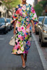 Geometric Print Batwing Sleeve Flowy Maxi Dress – 12 Styles, XS–XXXL by FitiqueFit