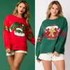Women’s Christmas Sequined Round Neck Casual Sweatshirt by FitiqueFit