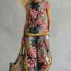 Printed Retro Sleeveless Top & Wide-Leg Pants Set | 12 Prints S–5XL by FitiqueFit