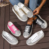 Women’s Plus Size White Sneakers – Chunky Sole Casual Everyday Shoes by FitiqueFit