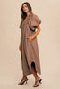 Smocked Puff Sleeve Midi Dress For Women – Feminine and Stylish Midi Dress with Dramatic Puff Sleeves and Flattering Smocked Bodice by Stevvex