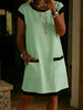 Women's Color-Block T-Shirt Mini Dress – Pocket Straight Cut by FitiqueFit