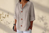 Women's V-Neck Buttoned Blouse by FitiqueFit