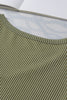 Laurel Green Twist Short Sleeve Corded V Neck Top