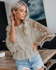 Women’s Lace Trim Top Short Sleeve Batwing Shirt by FitiqueFit