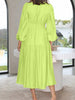 Lightweight Deep V-Neck Balloon Sleeve Maxi Dress Elegant & Flowing Silhouette Unique Dress by Stevvex