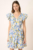New Summer Floral V-Neck Cap Sleeve Mini Dress For Women – Charming Floral Print Mini Dress with V-Neckline and Cap Sleeves by Stevvex