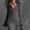 Women's Half Zip Bodycon Dress by FitiqueFit