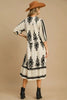 Vintage Cream Printed Midi Dress Timeless & Elegant Dress For Women Classic Design Dress by Stevvex