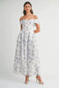 Floral Printed Off Shoulder Maxi Dress – Chic Off Shoulder Maxi Dress, Vibrant Floral Print, Beach Vacation Dress, Casual Summer Maxi Dress by Stevvex