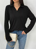 Casual Long Sleeve Polo T-Shirt by Simply Love