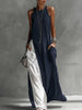 Women's Sleeveless Off-Shoulder Loose Maxi Dress with Pockets by FitiqueFit