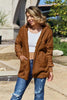 Women Full Size Teddy Hooded Jacket with Pockets Cozy Casual Jacket Comfortable Women Jacket by Stevvex