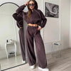 Women’s Sportswear Set Solid Color Cardigan Set by FitiqueFit