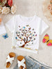 Children's Butterfly Tree Graphic Casual T-Shirt by Simply Love
